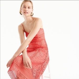 J. Crew coral eyelet dress
